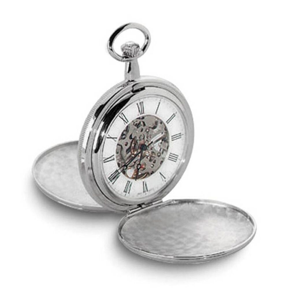 Charles Hubert Chrome-finish White Dial 48mm Pocket Watch